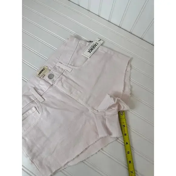 NWT L’AGENCE Audery Denim Shorts Pink & Blue Raw Hem Cut Off Bundle Size 25